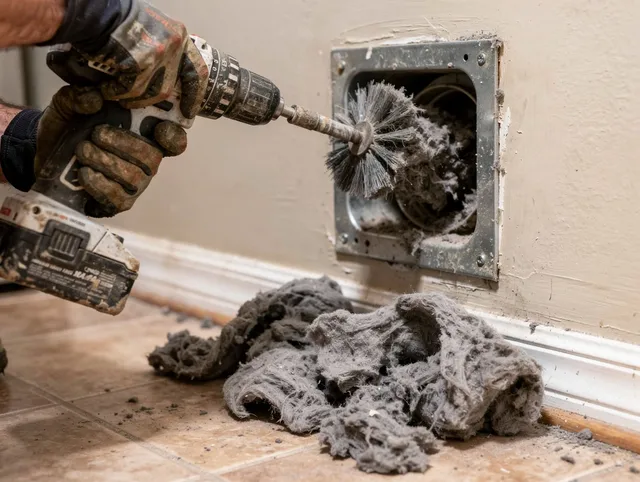 Certified Hermosa Beach Dryer Vent Cleaning technician performing dryer vent cleaning in Hermosa Beach