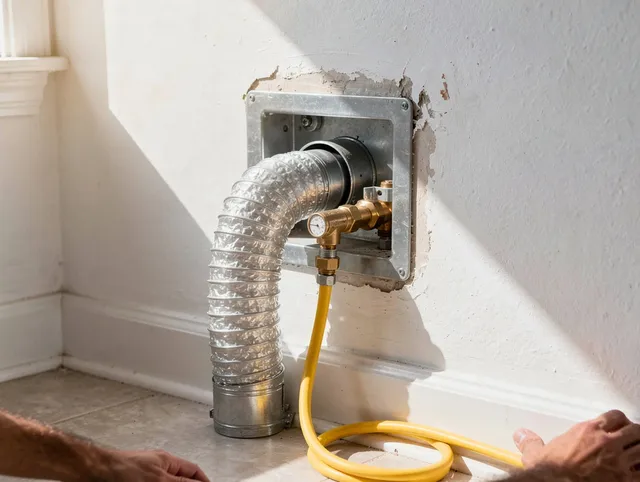 Hermosa Beach Dryer Vent Cleaning certified technician performing specialized gas dryer vent cleaning in Hermosa Beach